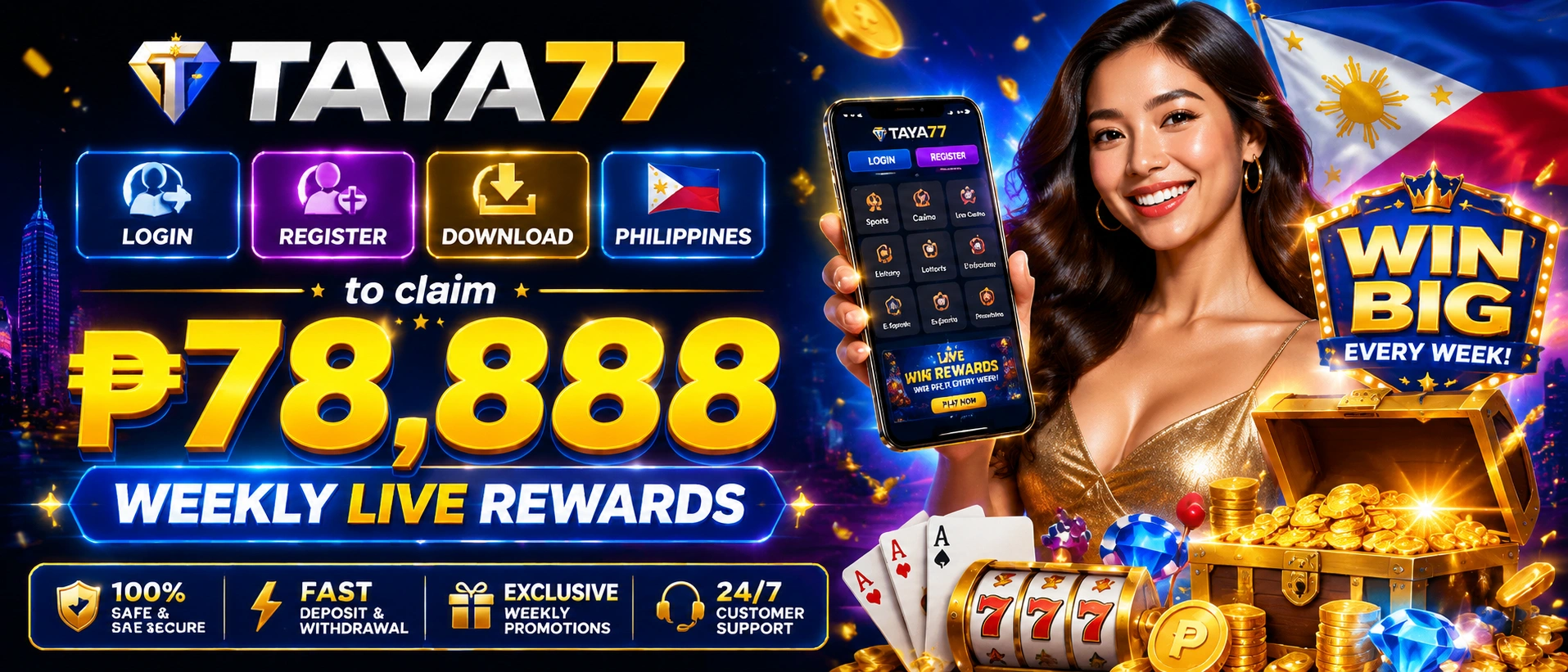 Live casino table atmosphere at taya77.pro